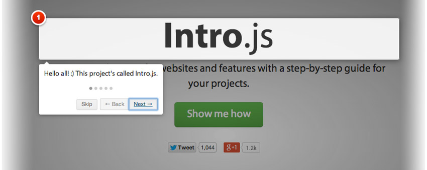 Intro.js : web sayfanız için adım adım tanıtım kılavuzu ekleyin