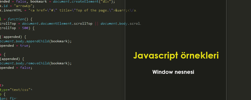 Javascript window nesnesi ile ilgili çözümlü sorular